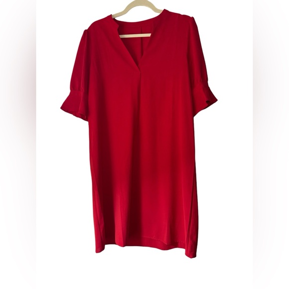 Dresses & Skirts - Red Flounce Sleeve Mini Dress Size L